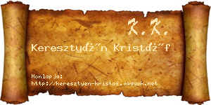 Keresztyén Kristóf névjegykártya